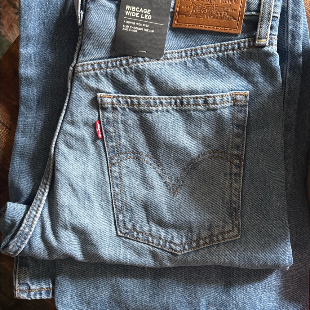 Levi's Blue Flare Wide Leg Jeans